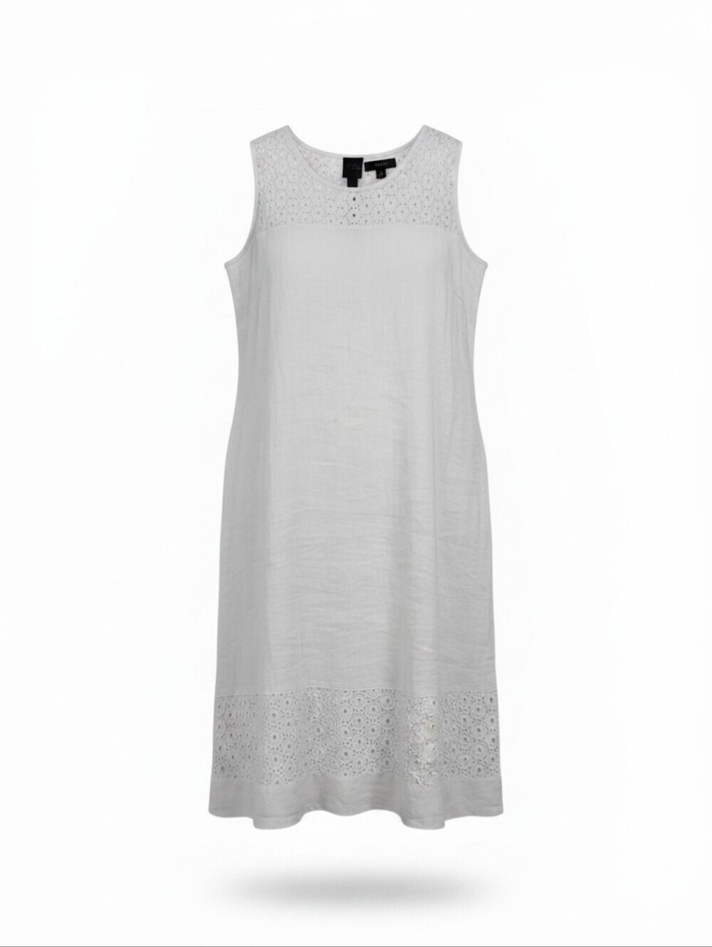 Blu No. 9 White Linen Dress Eyelet XS NWT